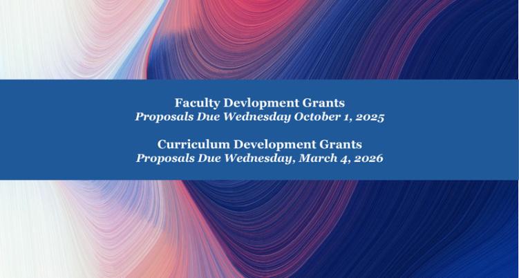 Graphic showing the due dates for faculty & curriculum development grants