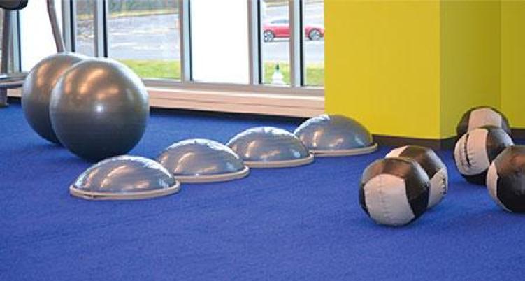 Functional Fitness Area with blue turf 