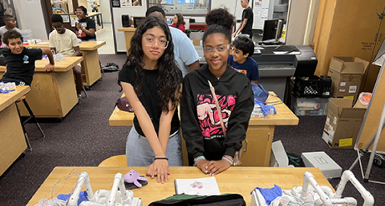 two central students in technology and engineering