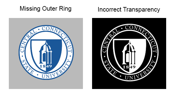 CCSU Logo Seal Incorrect
